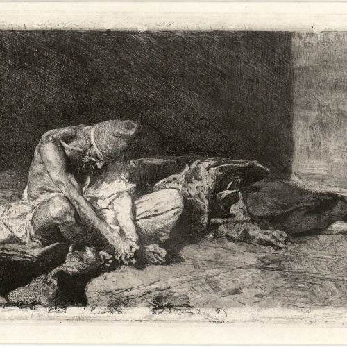 image for: Marià Fortuny - Àrab vetllant el cadàver del seu amic - 1866