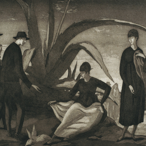 image for: Xavier Nogués - Atzavara amb figures - 1917