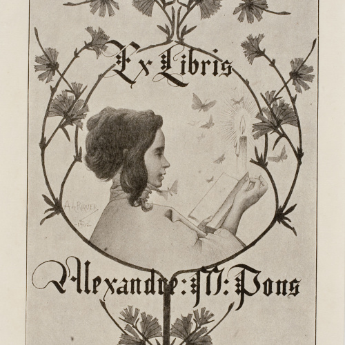 image for: Alexandre de Riquer - Ex-libris Alexandre M. Pons - 1902