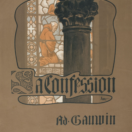 image for: Leopoldo Metlicovitz - La Confession. Ad. Gauwin - Cap a 1890-1902