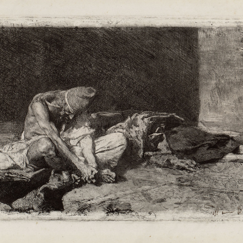 image for: Marià Fortuny - Àrab vetllant el cadàver del seu amic - 1866