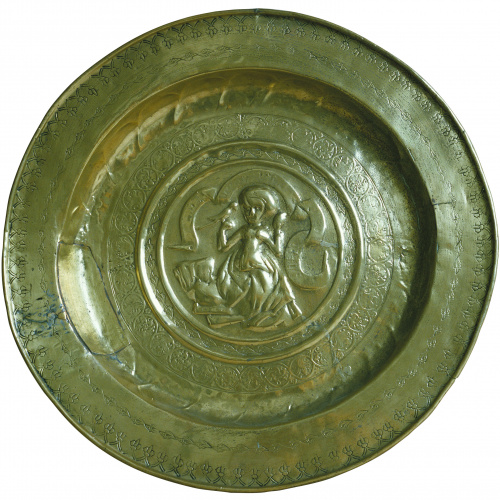 image for: Anònim. Alemanya. Nuremberg - Bacina amb dama i ocell - Cap a 1500