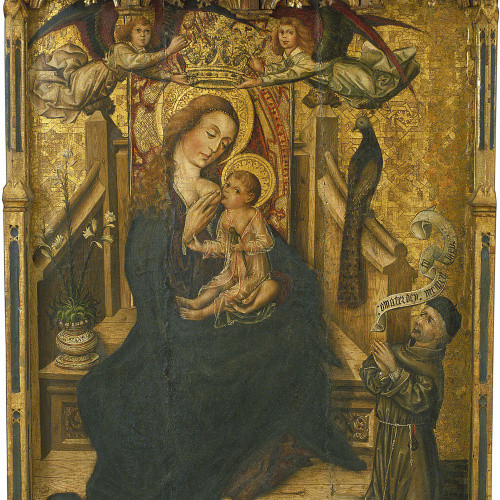 image for: Mestre de Palanquinos - Mare de Déu de la Llet amb un donant - Segona meitat del segle XV