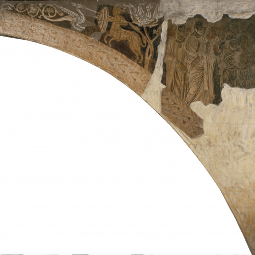 image for: Mestre de la sala capitular de Sixena - Moisès i Aaron mostren al poble jueu la columna de foc, de la sala capitular de Sixena - Entre 1196-1208
