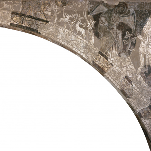 image for: Mestre de la sala capitular de Sixena - Un àngel ensenya Adam a treballar la terra, de la sala capitular de Sixena - Entre 1196-1208