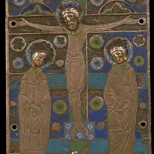 image for: Anònim - Placa d&#039;enquadernació: Crucifixió - Llemotges, cap a 1190-1200
