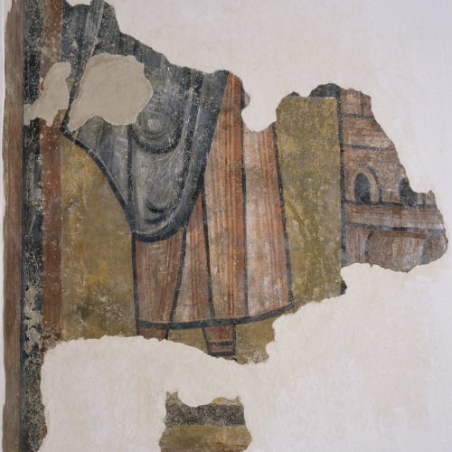 image for: Mestre de Boí - Restes de figura i arquitectura de Sant Joan de Boí - Cap a 1100