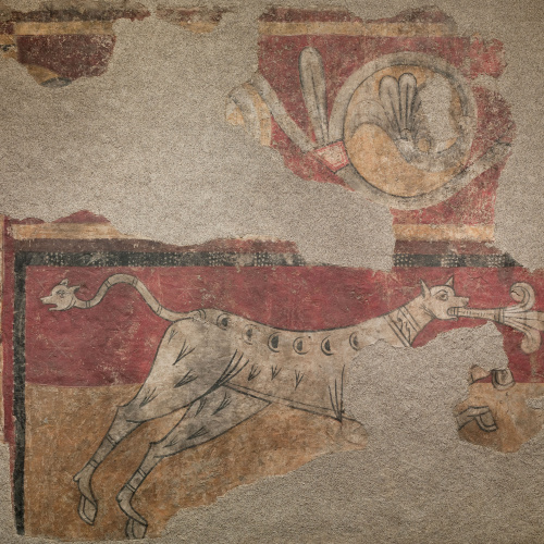 image for: Mestre de Boí - Quadrúpede amb flor de lis de Sant Joan de Boí - Cap a 1100