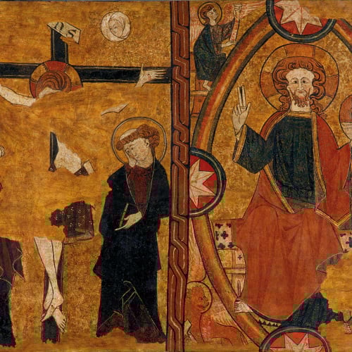 image for: Anònim. Castella - Calvari i Crist en Majestat - Cap a 1295