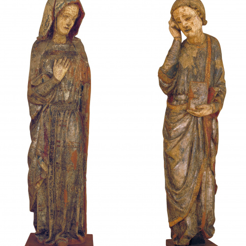 image for: Anònim - Mare de Déu i Sant Joan Evangelista d&#039;un Calvari - Cap a 1300