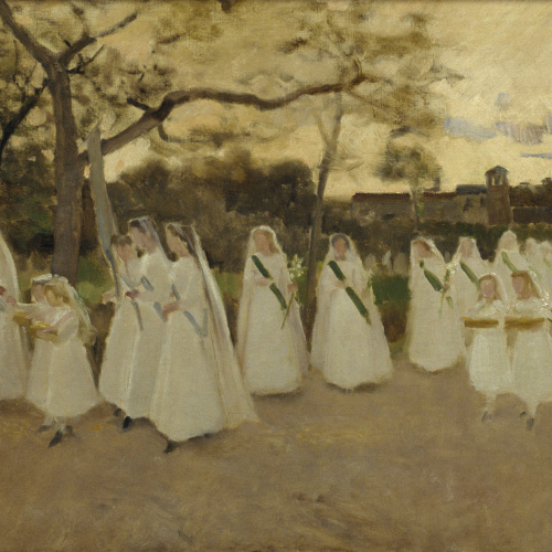 image for: Joaquim Vayreda - Processó de col·legiales - Cap a 1890