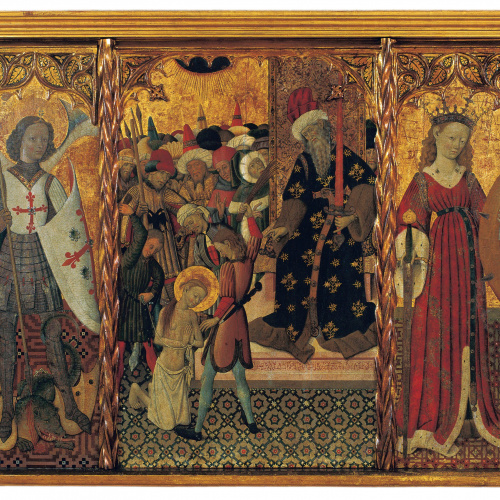 image for: Bernat Martorell - Sant Miquel, martiri de santa Eulàlia i santa Caterina - Cap a 1442-1445