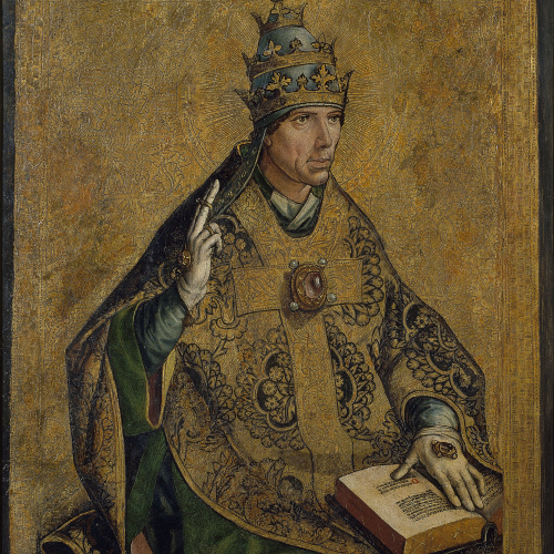 image for: Pedro Berruguete - Sant Gregori Papa - Cap a 1495