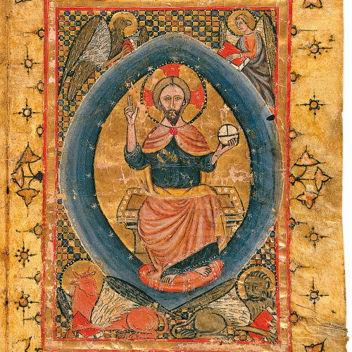 image for: Anònim - Crist en Majestat amb els símbols dels Evangelistes - Segon quart del segle XIV