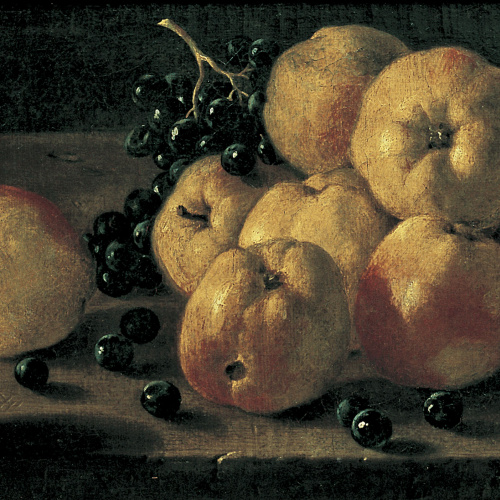 image for: Luis Egidio Meléndez - Natura morta amb pomes, raïm i un pot de confitura - Segona meitat del segle XVIII