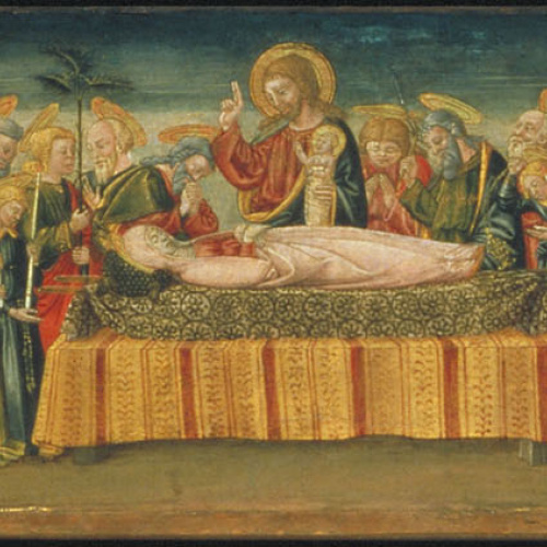 image for: Neri di Bicci - Sant Llorenç, sant Miquel i el drac, Dormició de la Mare de Déu, martiri de santa Caterina i sant Joan Evangelista - 1475-1480