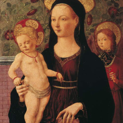image for: Francesco del Cossa - Mare de Déu amb el Nen Jesús i un àngel - Cap a 1460
