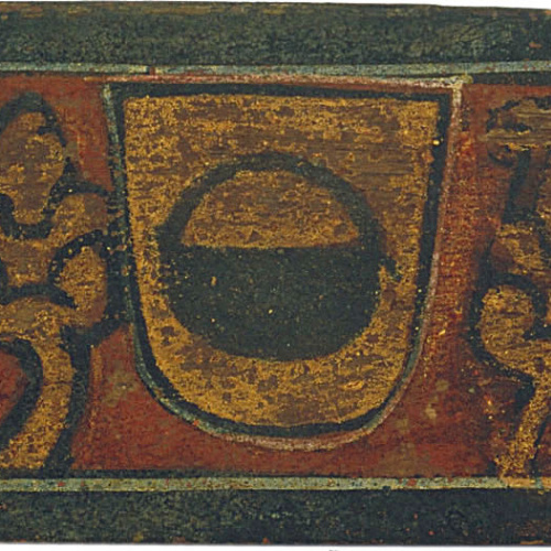 image for: Anònim. Catalunya - Tauleta d&#039;enteixinat amb l&#039;escut dels Caldes - Finals del segle XIII