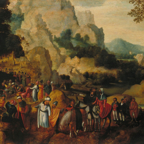 image for: Herri met de Bles - Paisatge amb la predicació de sant Joan Baptista - Cap a 1550