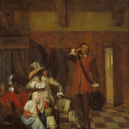 image for: Pieter de Hooch - El portador de males notícies - Cap a 1655