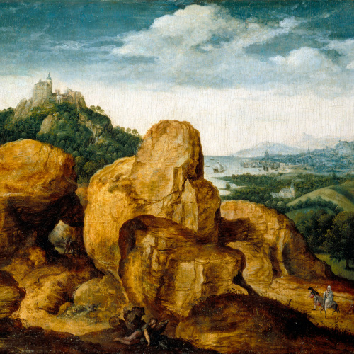 image for: Cornelis Metsys - Paisatge amb la Fugida a Egipte - 1545-1550