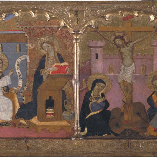 image for: Francesc Comes - Sant Joan Baptista; Anunciació; Crucifixió; Santa Caterina d&#039;Alexandria - Cap a 1400