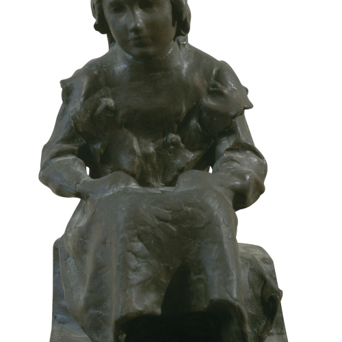 image for: Josep Llimona - Nena asseguda - 1904