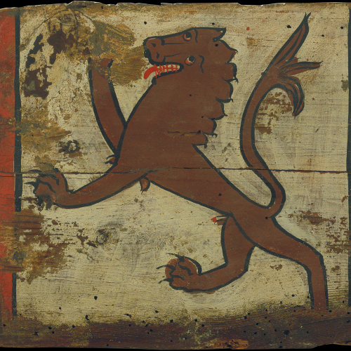 image for: Anònim. Castella - Tauleta d&#039;enteixinat amb lleó rampant - Primera meitat del segle XIV