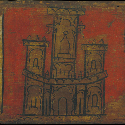 image for: Anònim. Castella - Tauleta d&#039;enteixinat amb castell - Primera meitat del segle XIV