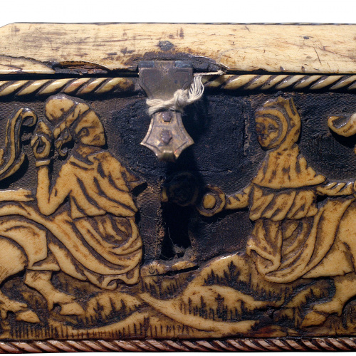 image for: Anònim. França - Capseta amatòria amb dama i unicorn - Segle XV