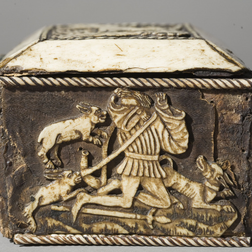 image for: Anònim. França - Capseta amatòria amb dama i unicorn - Segle XV [1]