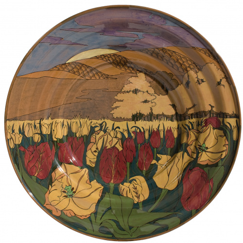 image for: Reial Fàbrica de Rozenburg - Plat amb paisatge i tulipes - Cap a 1898
