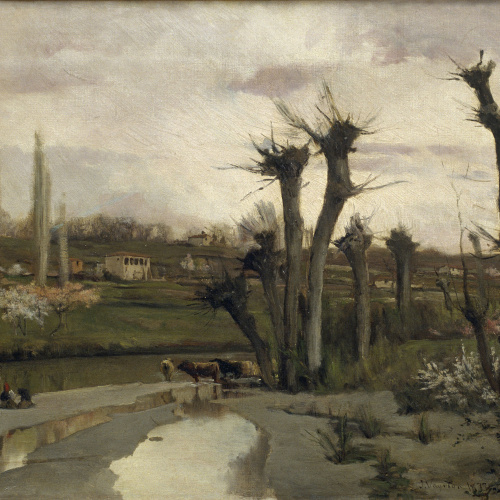 image for: Joaquim Vayreda - Inici de primavera - 1877