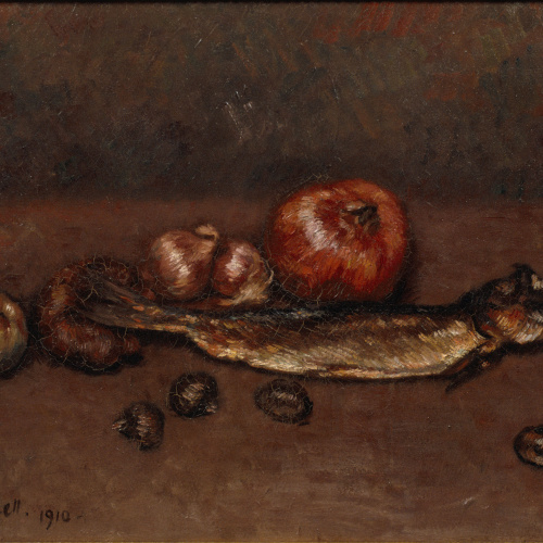 image for: Isidre Nonell - Natura morta amb cebes i arengada - Barcelona, 1910