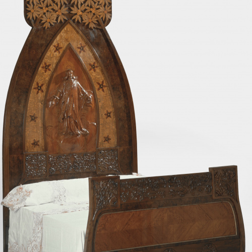 image for: Gaspar Homar - Llit amb capçal amb el Sagrat Cor - 1904