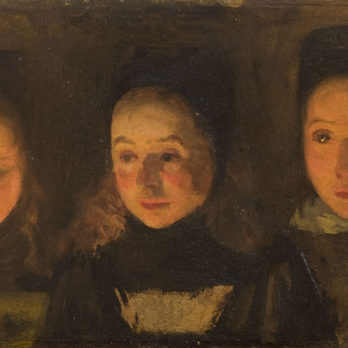 image for: Charles Cottet - Tercet (estudi de caps) - Cap a 1900