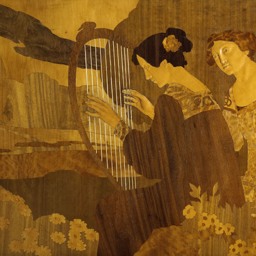 image for: Gaspar Homar - Noies assegudes a la vora de l&#039;estany - Cap a 1905