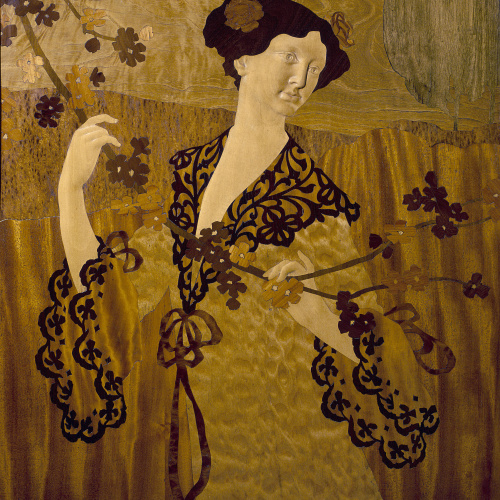 image for: Gaspar Homar - Donzella agafant una branca - Cap a 1905