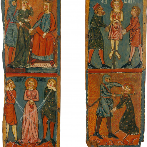 image for: Anònim. Catalunya - Tauletes amb escenes del martiri de santa Llúcia - Cap a 1300