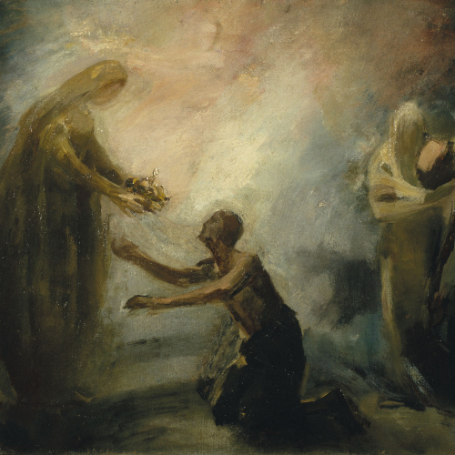 image for: Aleix Clapés - Santa Isabel oferint la corona de reina a un pobre - Cap a 1890-1895