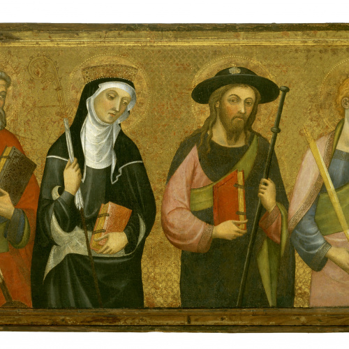 image for: Pere Serra - Sant Pere, Santa Clara, Sant Jaume el Major, Sant Joan Evangelista - Cap a 1385