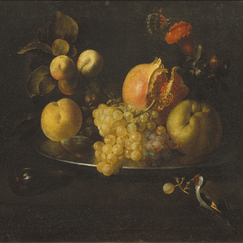 image for: Juan de Zurbarán - Natura morta amb fruita i cadernera - Entre 1639-1640