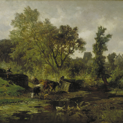 image for: Carlos de Haes - Paisatge flamenc - 1879
