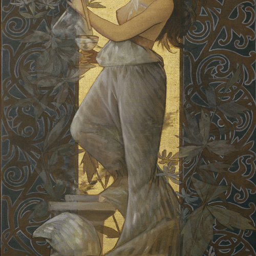 image for: Alexandre de Riquer - Figura femenina amb un vas - 1887