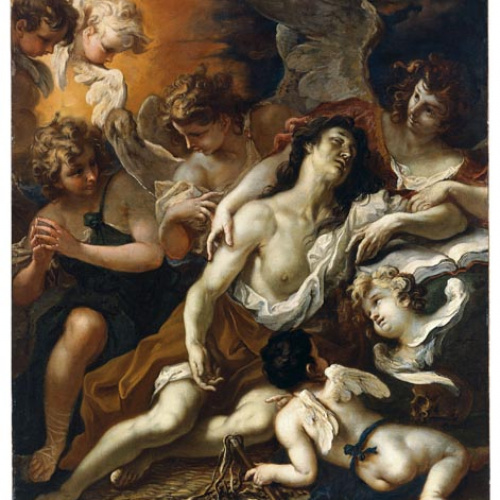 image for: Sebastiano Ricci - La Magdalena confortada per àngels - Cap a 1694