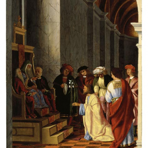 image for: Lorenzo Lotto - Sant Josep i els pretendents de la Mare de Déu - Cap a 1508