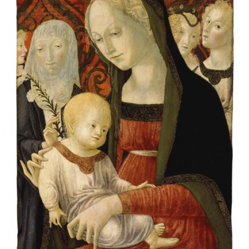 image for: Francesco di Giorgio Martini - La Mare de Déu i el Nen amb santa Caterina i àngels - Cap a 1490