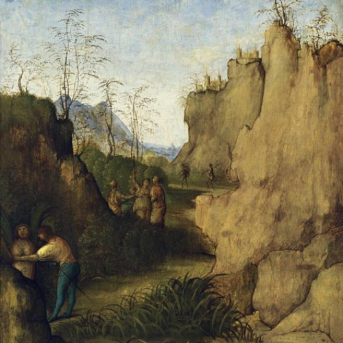 image for: Giovanni Agostino da Lodi (Pseudo-Boccaccino) - Ladon i Siringa - Cap a 1515
