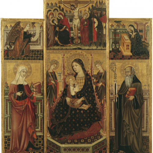 image for: Llorenç Saragossà - Retaule de la Mare de Déu de la Llet, santa Clara i sant Antoni Abat - Últim quart del segle XIV