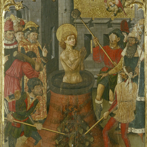 image for: Mestre d’Aiguatèbia - Martiri de sant Joan Evangelista - Cap a 1450-1455